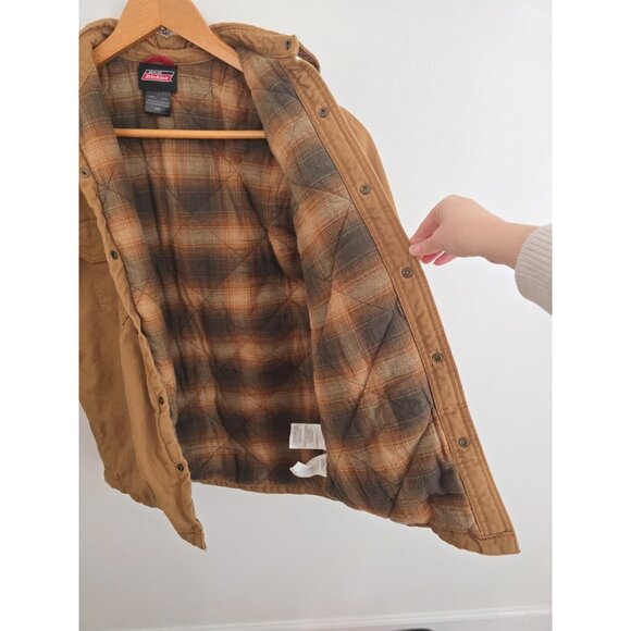 Dickies Barn Flannel Lined Canvas Cotton Mens Snap Collared Mens Chore Jacket M - Picture 8 of 9